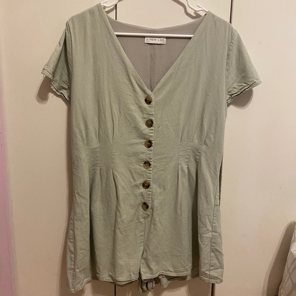 Pastel Short Sleeved Green Romper